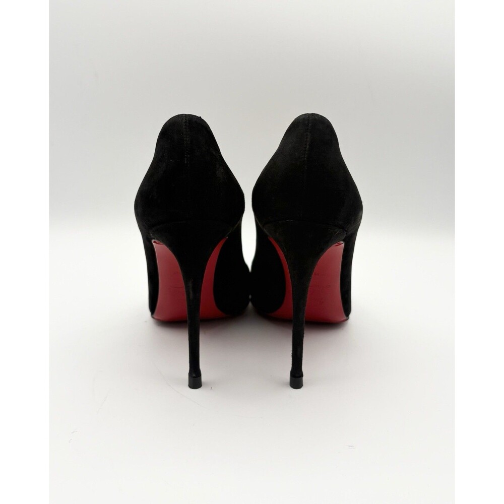 Christian Louboutin Black Suede Pigalle Pointed Toe Stiletto Heels Size EU 37.5 - Picture 8 of 10